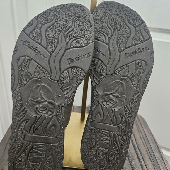 Harley-Davidson Brown Leather Slide Sandals Womens Size 8 - Picture 5 of 6